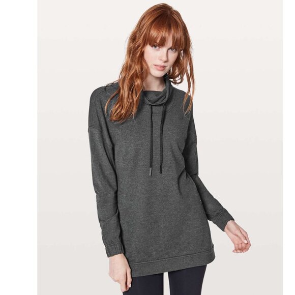 Lululemon Twisted & Tucked Long Sleeve In Heathered Mod Black Size 4 - Picture 1 of 9